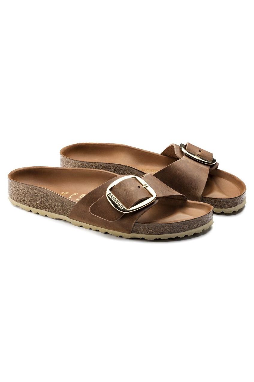 Madrid Big Buckle Oiled Leather Sandal