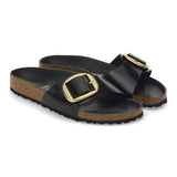Madrid Big Buckle Natural Leather Patent Sandal
