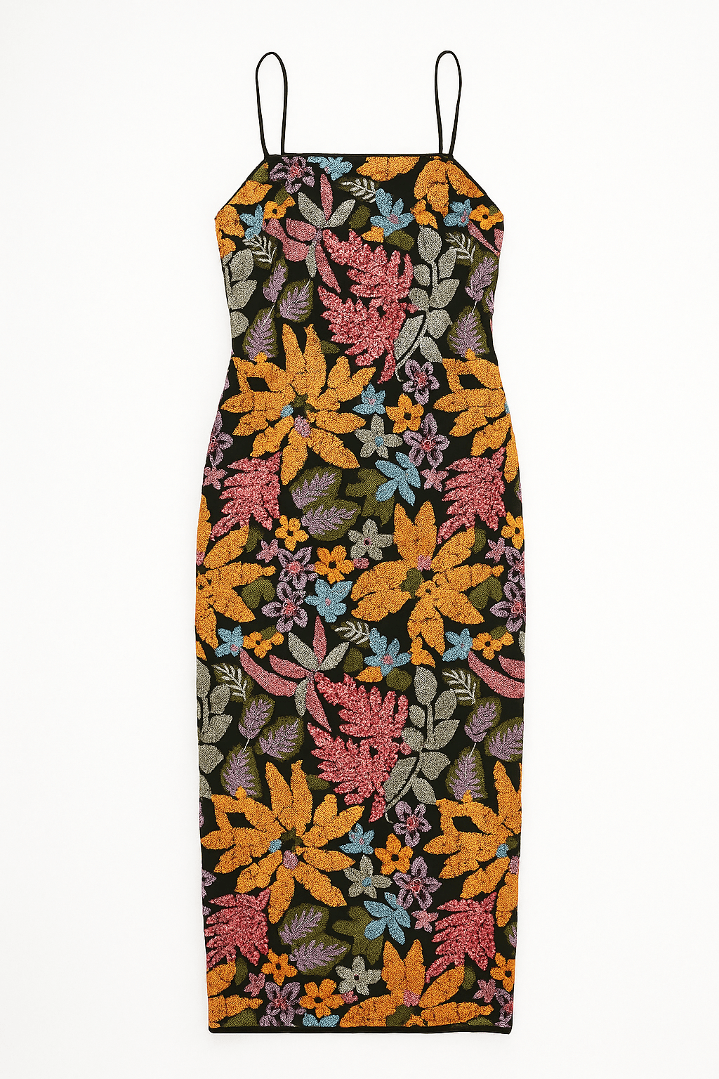 Valerie Floral Sequin Embroidered Midi Dress - MTT Collective