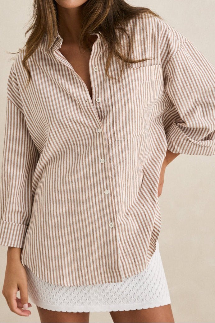 Valley Stipe Oversized Shirt - MTT Collective