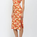 Velma Linen Cross Over Midi Dress - MTT Collective