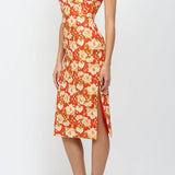 Velma Linen Cross Over Midi Dress - MTT Collective