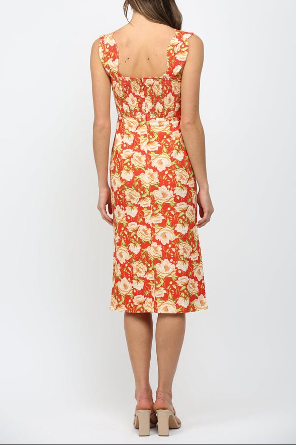 Velma Linen Cross Over Midi Dress - MTT Collective