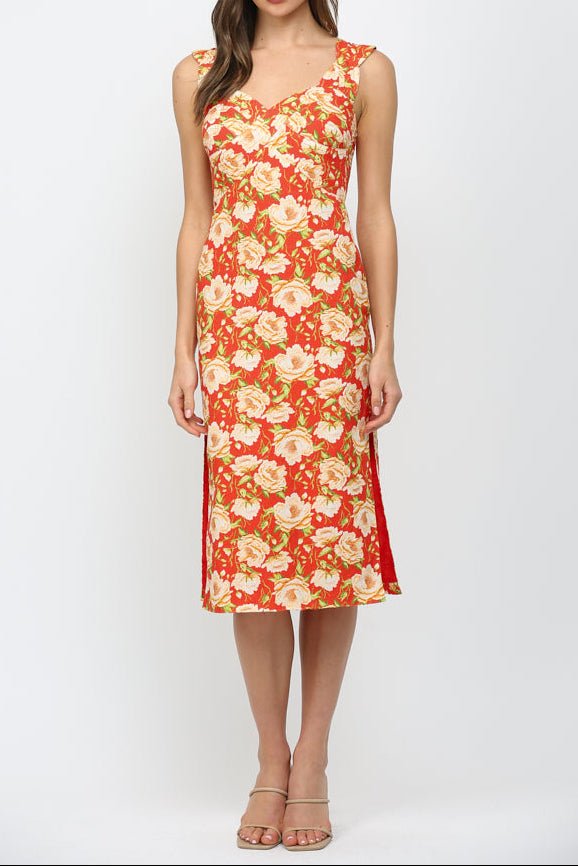 Velma Linen Cross Over Midi Dress - MTT Collective