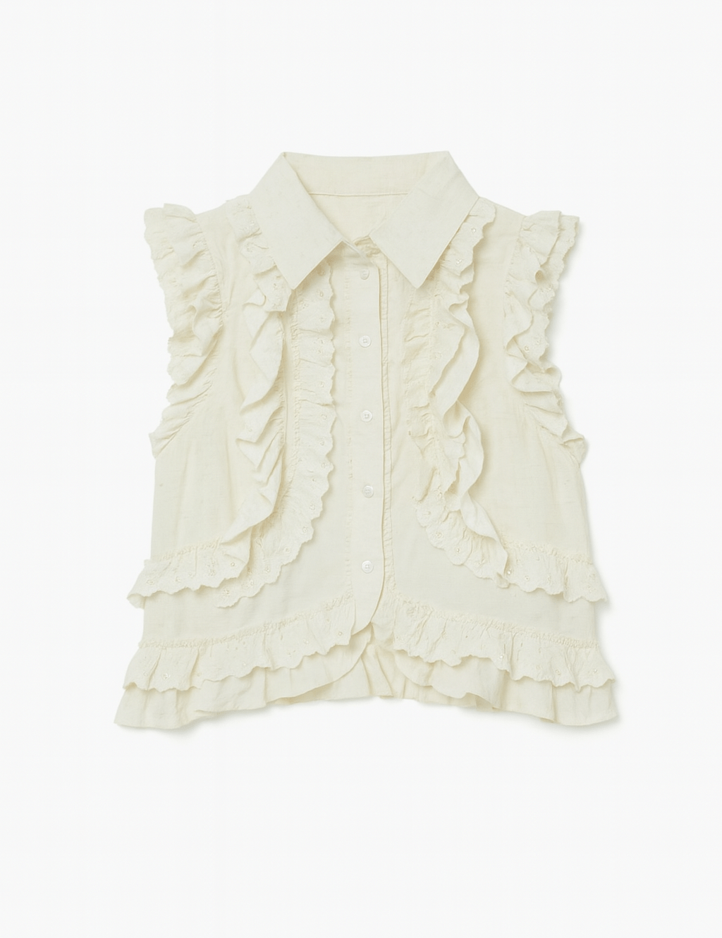 Vienna Layered Ruffle Eyelet Crop Top - MTT Collective