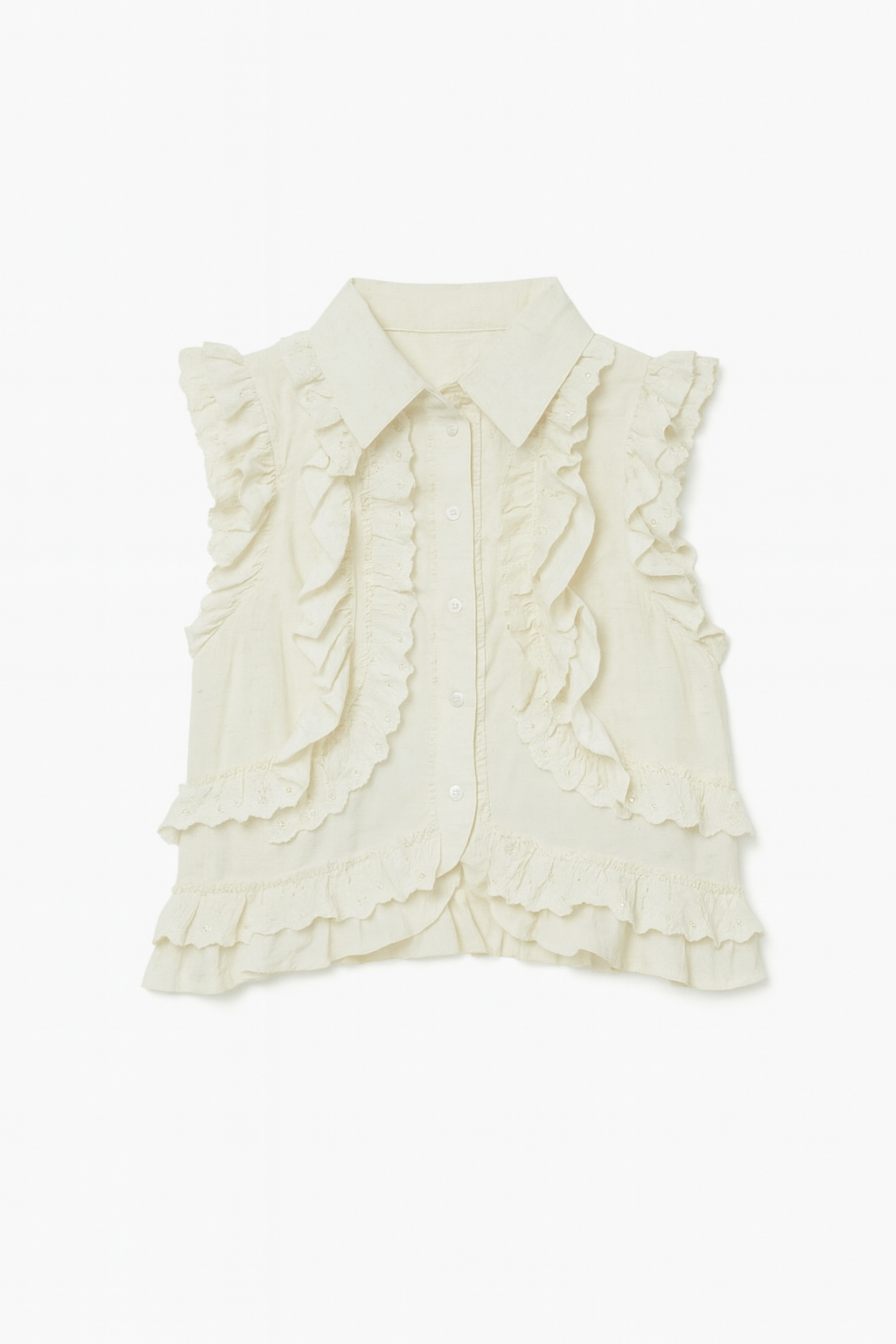 Vienna Layered Ruffle Eyelet Crop Top - MTT Collective