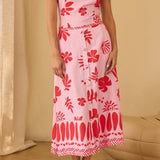 Vikki Printed Button - Down Midi Skirt - MTT Collective
