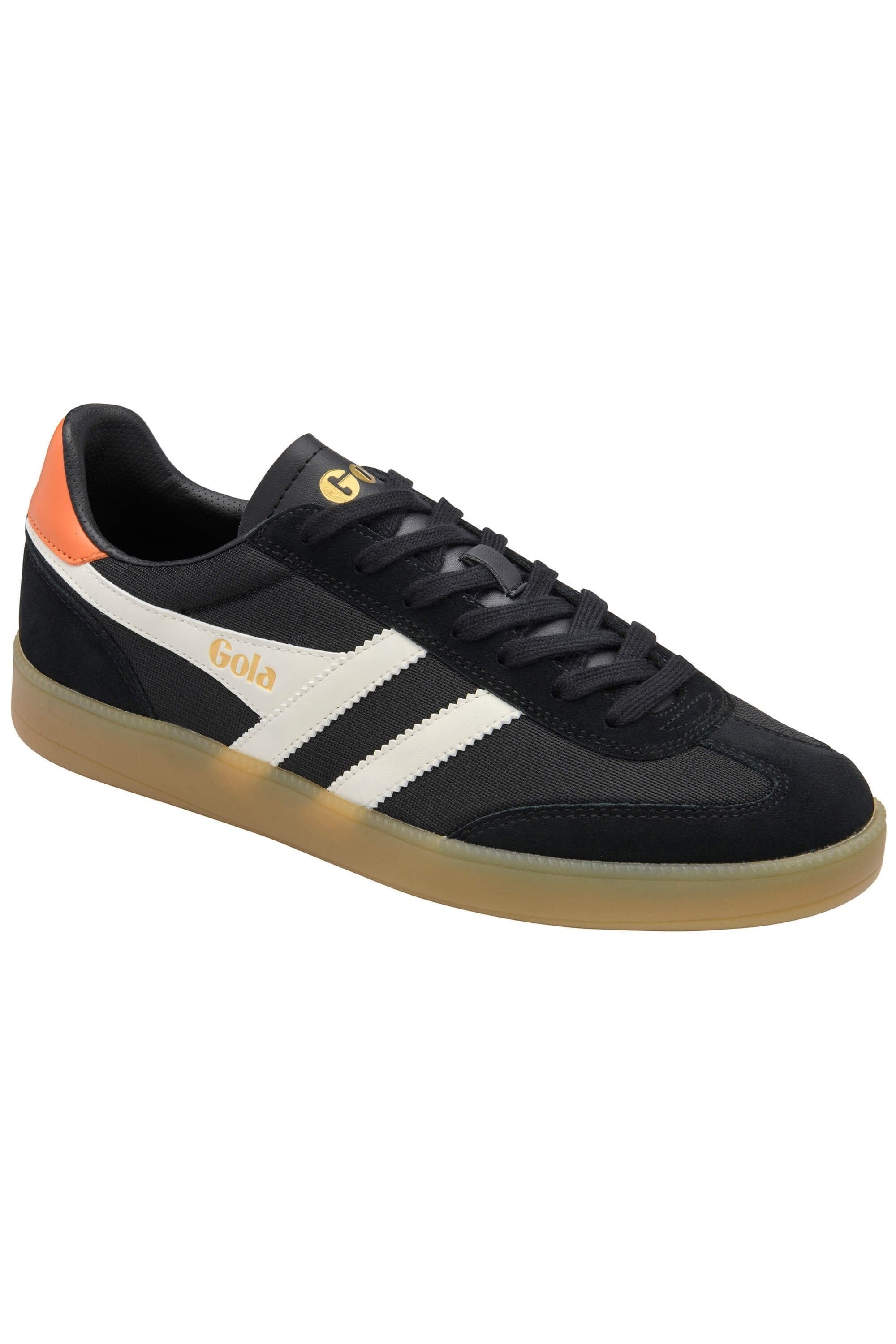 Gola Viper Mesh Trainer - Black/Off White/Moody Orange/Gum - Angled View
