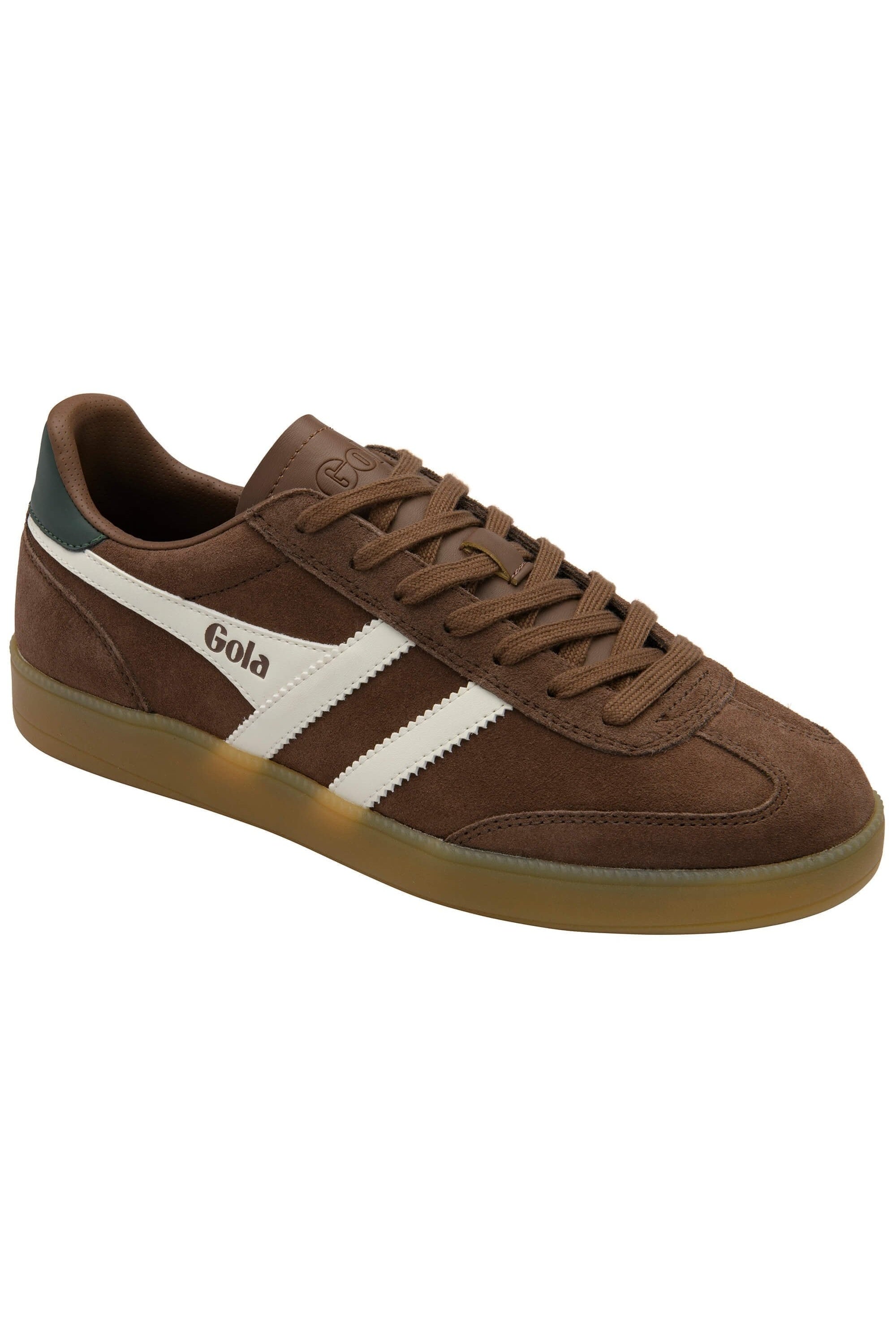 Gola Viper Trainer - Otter/Off White/Evergreen/Gum - Angled View