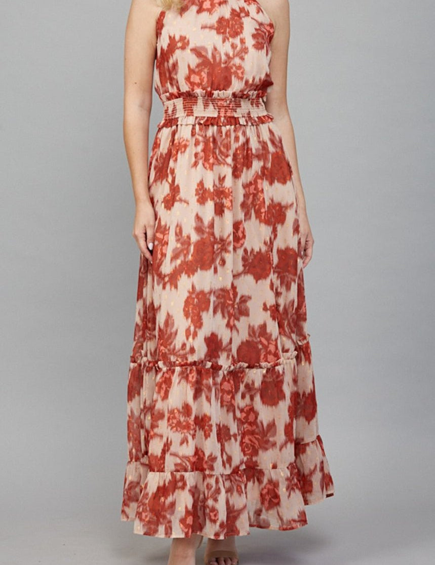 Virginia Floral Halter Maxi Dress - MTT Collective