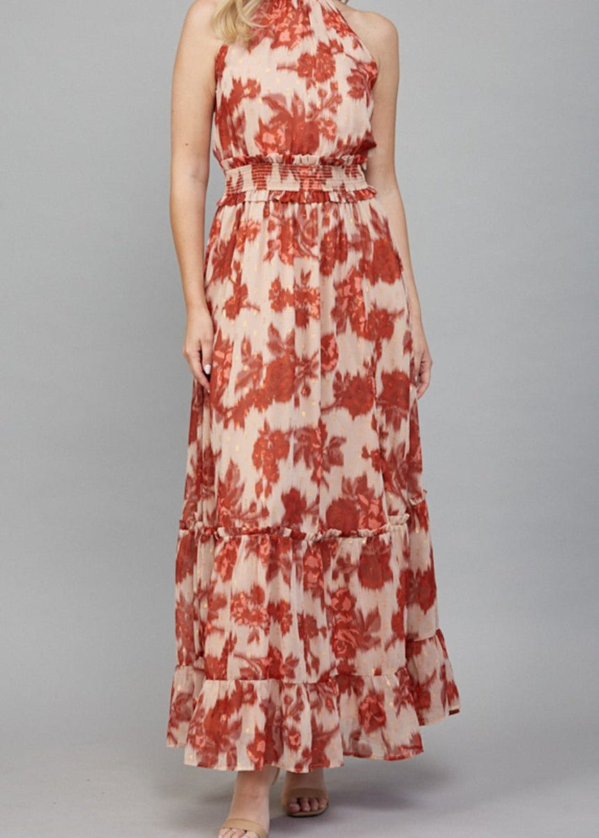 Virginia Floral Halter Maxi Dress - MTT Collective