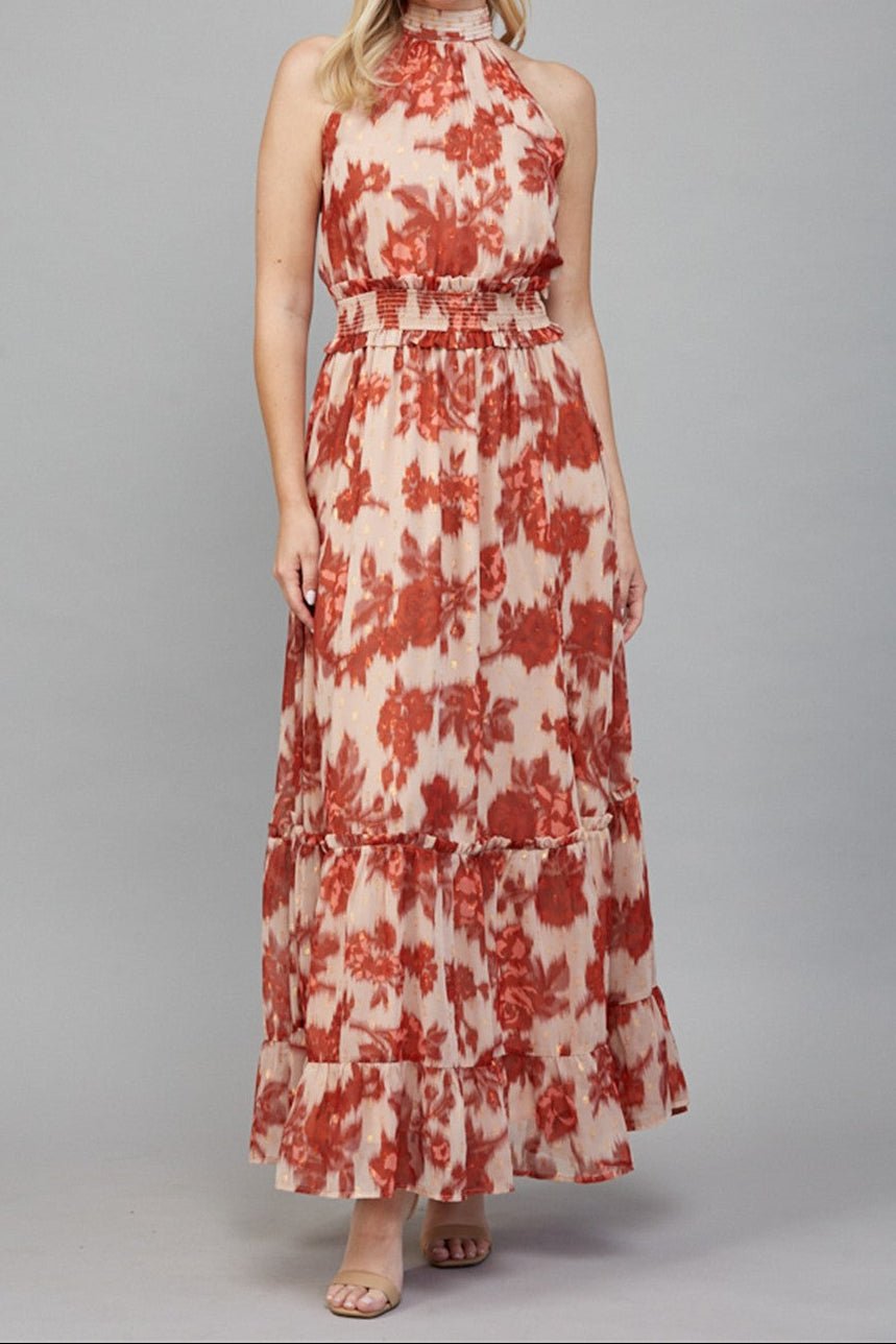 Virginia Floral Halter Maxi Dress - MTT Collective