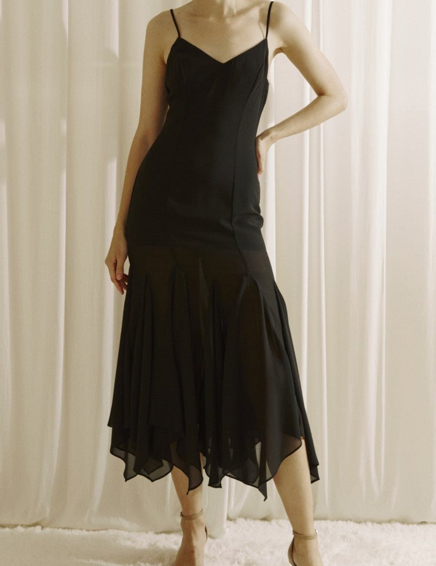 Vivienne Chiffon Godet Midi Dress - MTT Collective