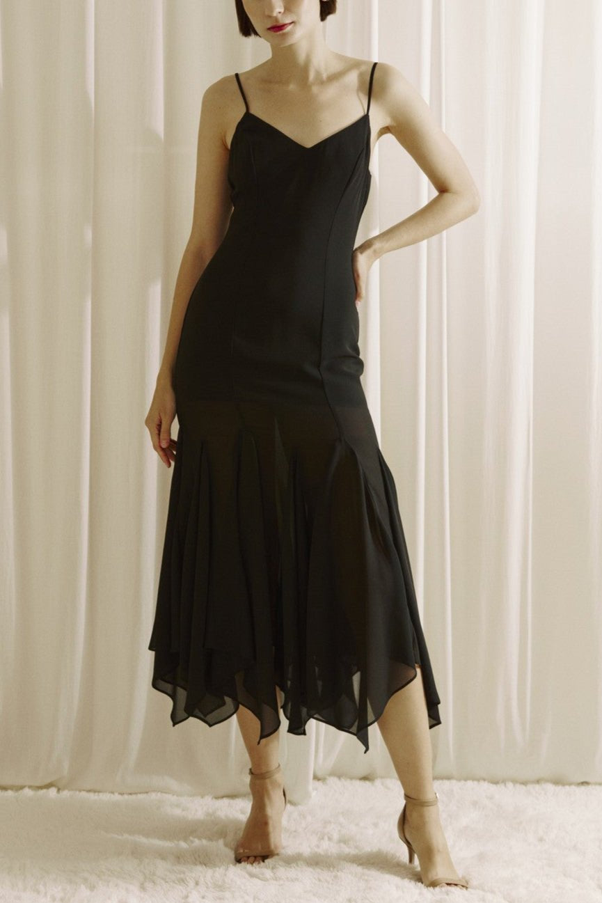 Vivienne Chiffon Godet Midi Dress - MTT Collective