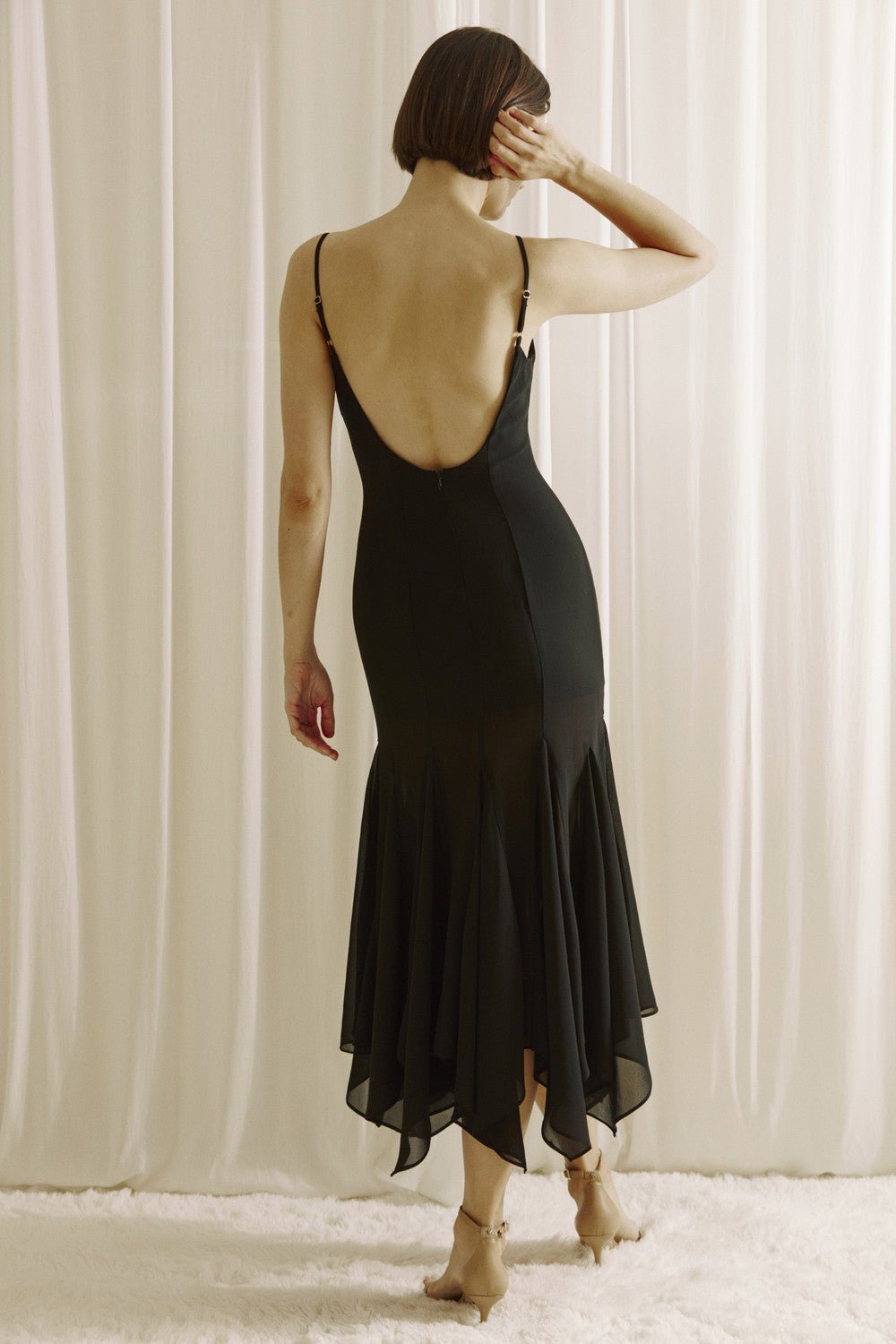 Vivienne Chiffon Godet Midi Dress - MTT Collective