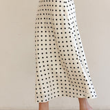 Vivienne Polka Dot Satin Midi Skirt - MTT Collective
