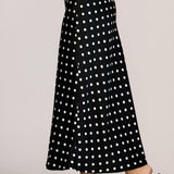 Vivienne Polka Dot Satin Midi Skirt - MTT Collective