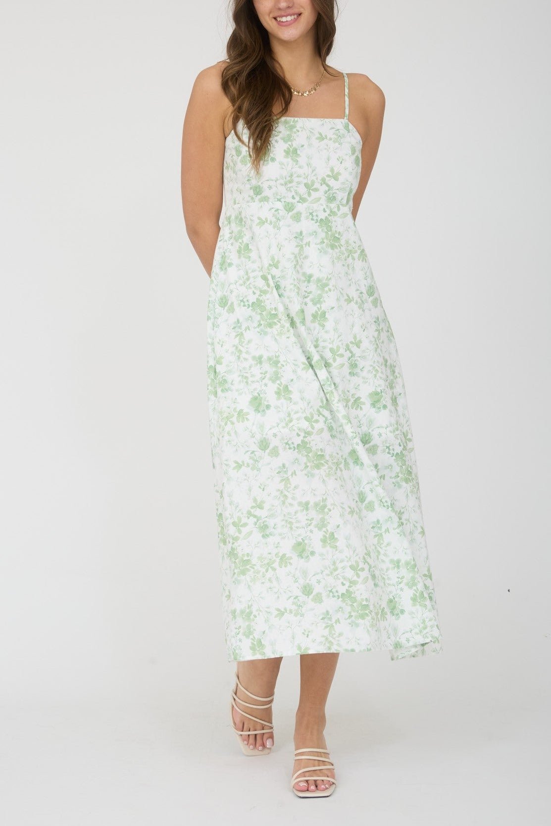 Watercolor Floral Midi Dress - MTT Collective