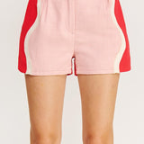 Wavy Contrast Color Block Shorts - MTT Collective