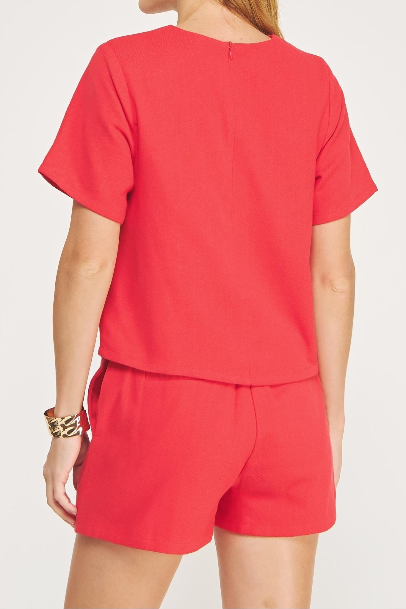 Wavy Contrast Color Block Tee Top - MTT Collective