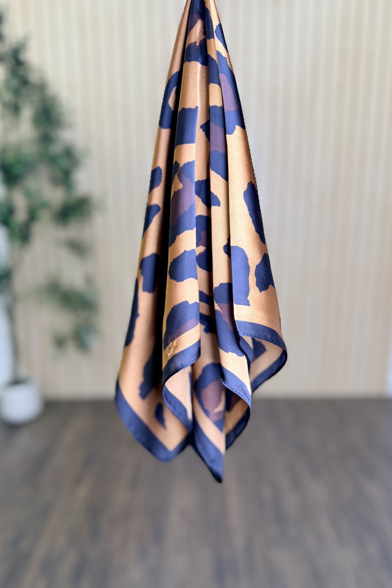 Sable Leopard Print Square Scarf