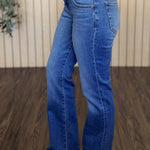 Ryan Low Rise Bootcut Jean styled on model