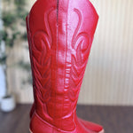 Dixie Western Boot in Crimson, side view
