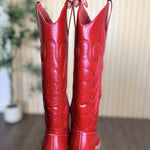 Dixie Western Boot in Crimson, back view