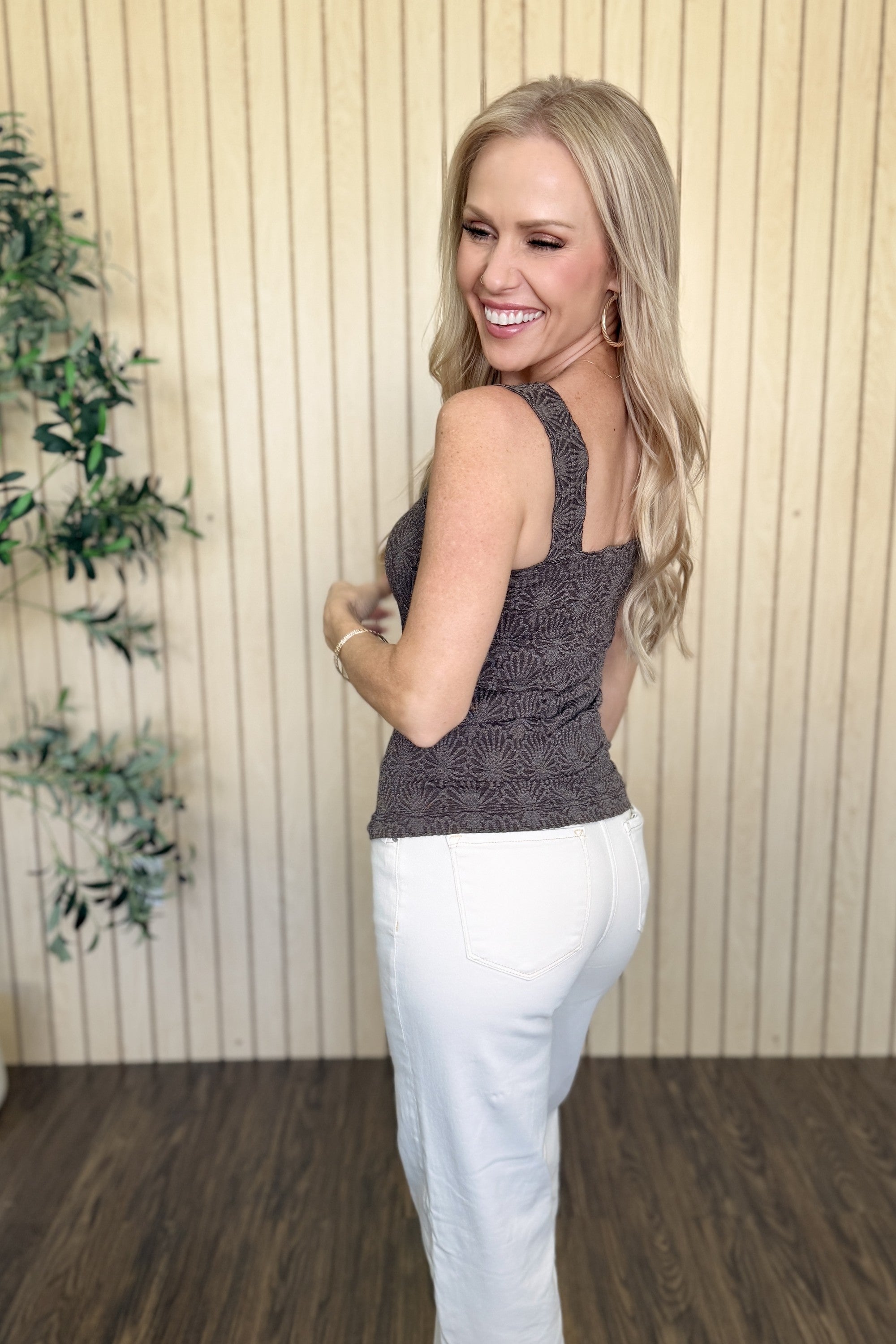 Julie Lace Textured Square Top