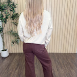 Calder Crew Neck Knit Cardigan styled on model