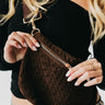 Suede Westlyn Woven Bum Bag - Suede Chocolate