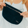 Suede Westlyn Woven Bum Bag - Suede Navy