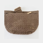 Suede Westlyn Woven Bum Bag - Suede Taupe