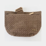 Suede Westlyn Woven Bum Bag - Suede Taupe