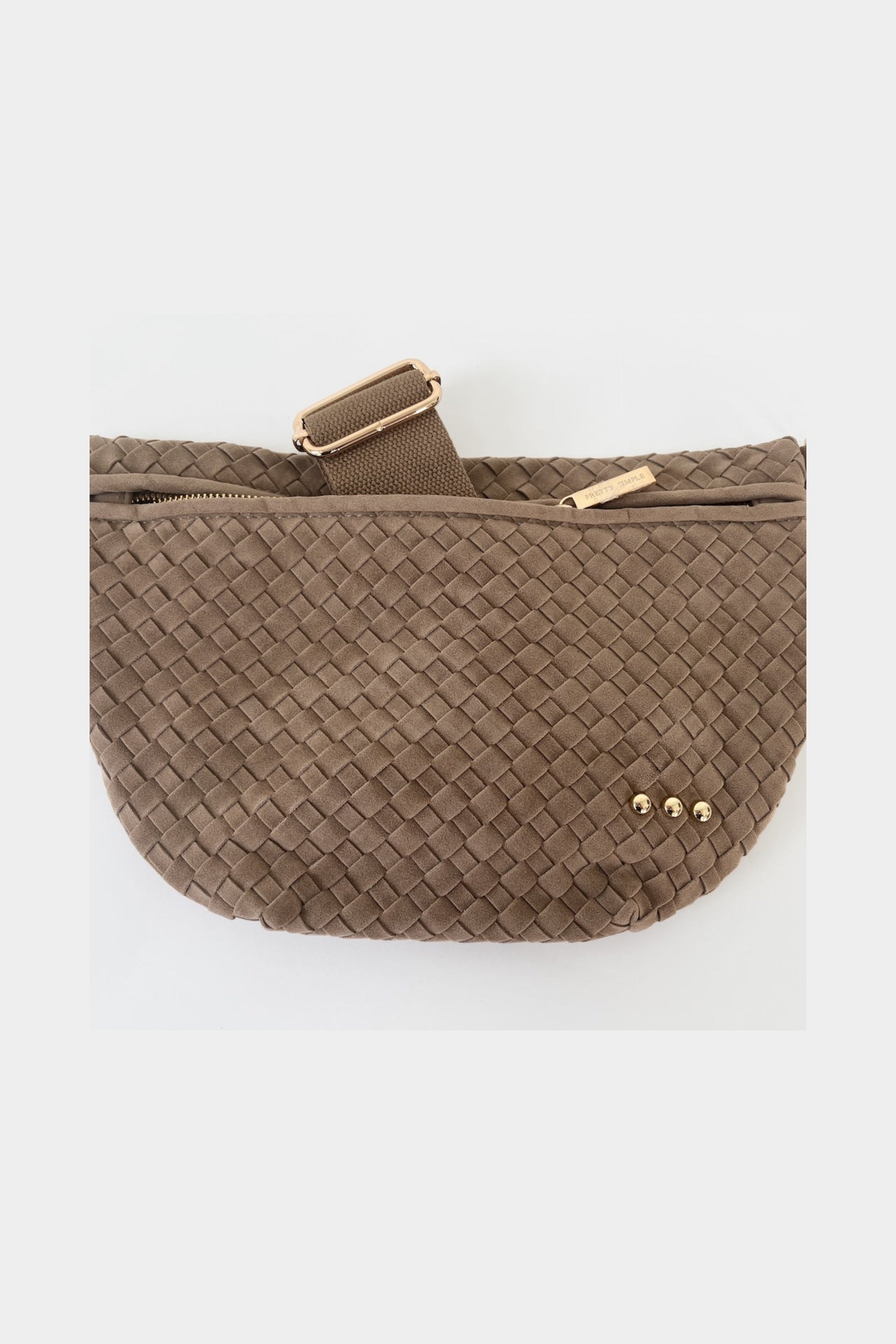 Suede Westlyn Woven Bum Bag - Suede Taupe