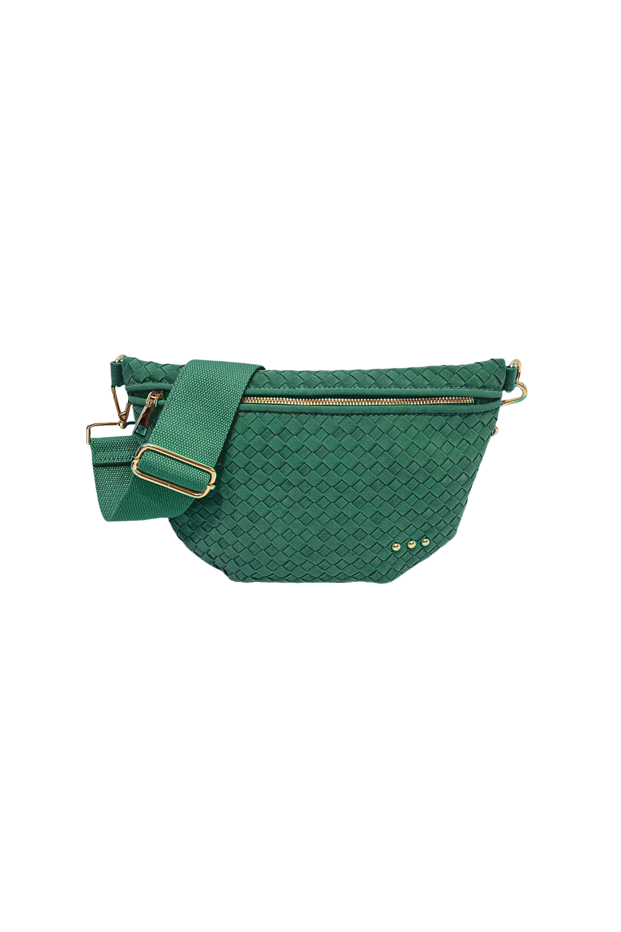 Suede Westlyn Woven Bum Bag - Suede Teal