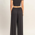 Wide Leg Elastic Waist Pants - MTT Collective
