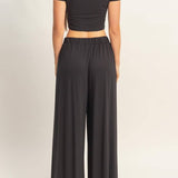 Wide Leg Elastic Waist Pants - MTT Collective