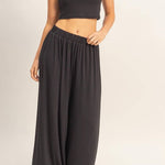 Wide Leg Elastic Waist Pants - MTT Collective