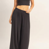 Wide Leg Elastic Waist Pants - MTT Collective
