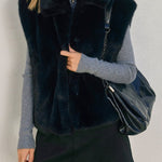 Wind Whispers Faux Fur Collared Vest - MTT Collective