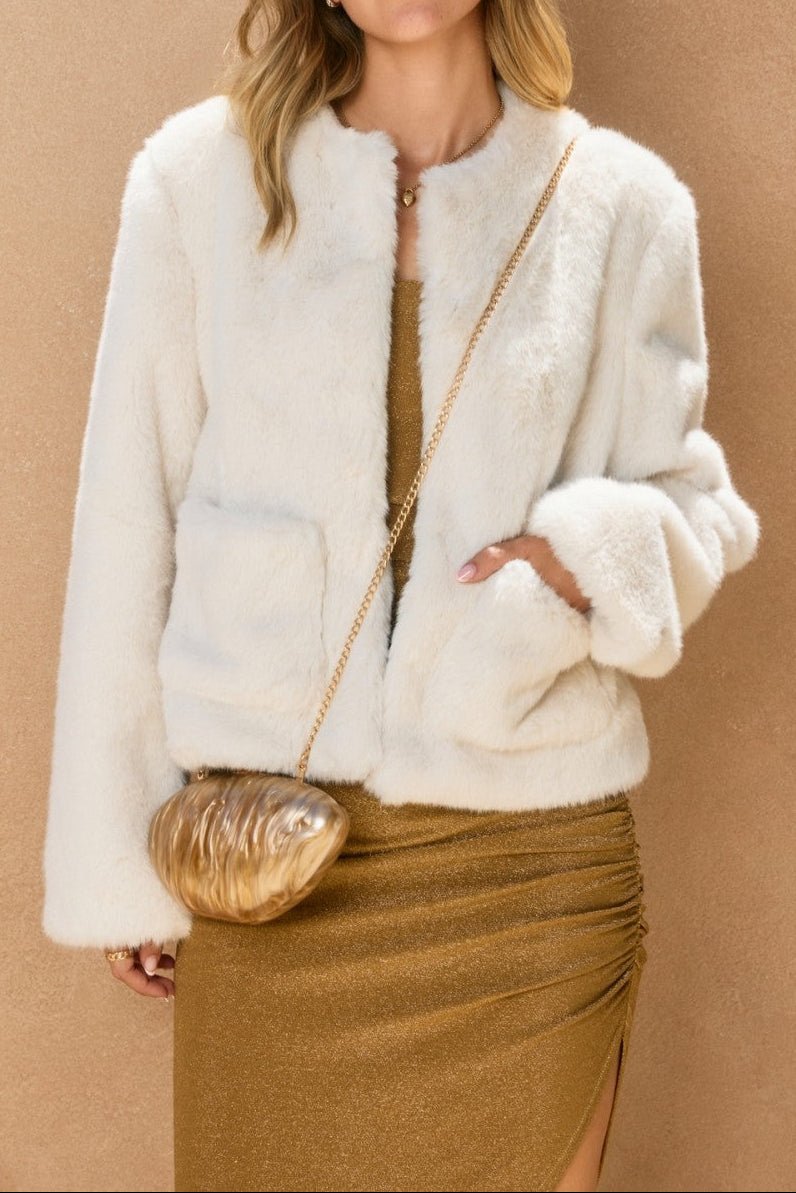 Wind Whispers Faux Fur Patch Pocket Jacket - MTT Collective