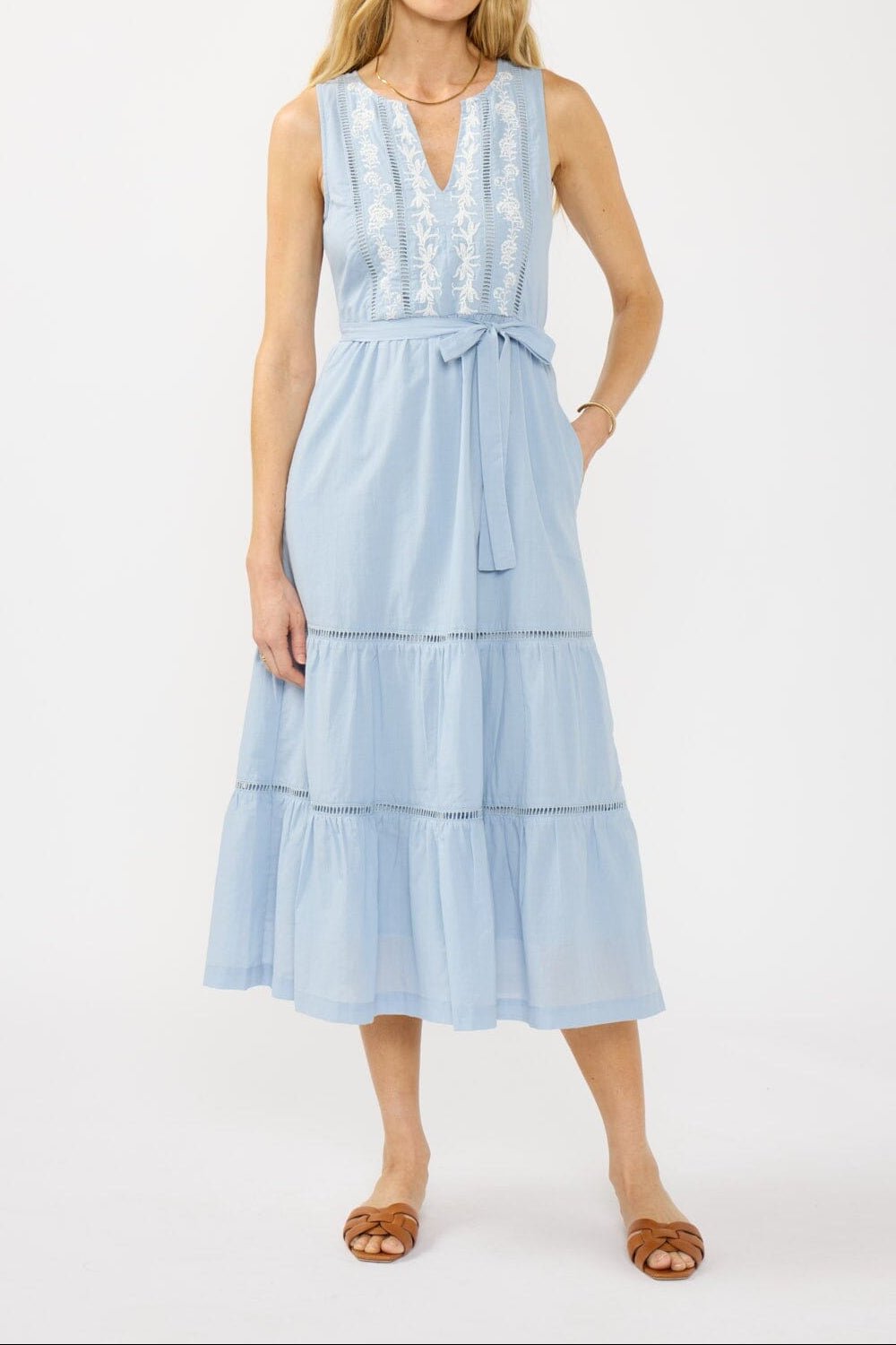 Yvette Embroidered Midi Dress - MTT Collective