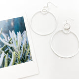 Zoe Brushed Hanging Hoop Earrings - MTT Collective