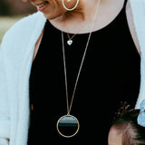 Zoe Brushed Hanging Hoop Earrings - MTT Collective