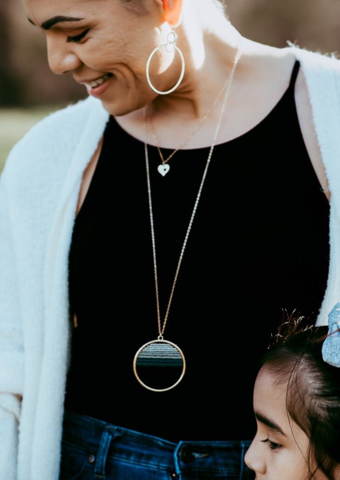 Zoe Brushed Hanging Hoop Earrings - MTT Collective
