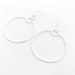 Zoe Brushed Hanging Hoop Earrings - MTT Collective