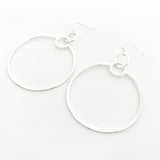 Zoe Brushed Hanging Hoop Earrings - MTT Collective