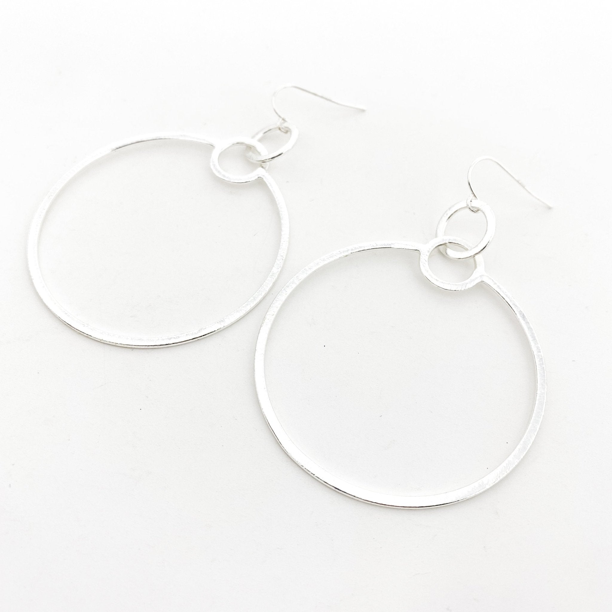 Zoe Brushed Hanging Hoop Earrings - MTT Collective