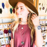 Zoe Brushed Hanging Hoop Earrings - MTT Collective